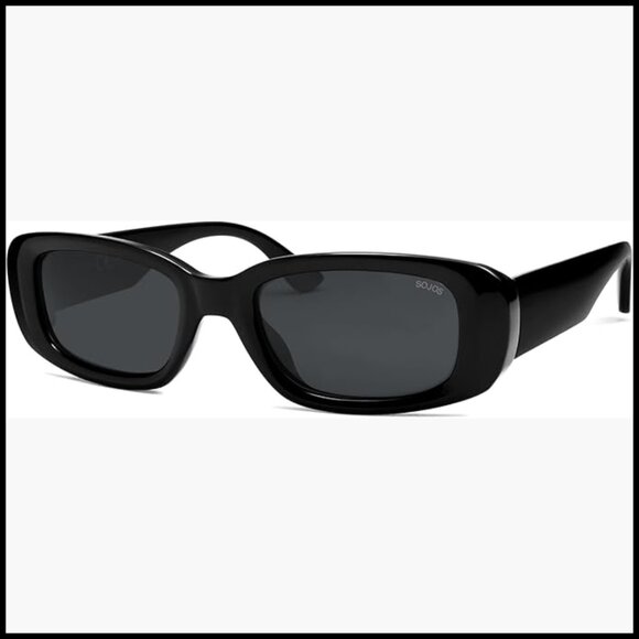 Retro Rectangle Polarized Sunglasses UV Protection Plastic Frame main image 5
